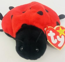 Ty Lucky Lady Bug  Beanie Babies 5&quot; Date Of Birth May 1 1995 Red Black Tag - £11.16 GBP