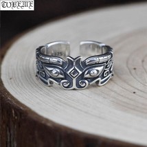 100% 925 Silver Fengshui Gluttony Ring Thai Sterling Silver Lucky Beast Man Ring - £37.28 GBP