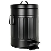 Small Farmhouse Bathroom Trash Can - Pet Proof Matte Black Trash Can Wit... - £40.79 GBP