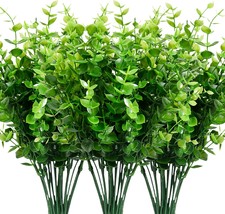 9 Bundles Fake Plants Greenery Stems Fade Resistant Faux Plastic Plants Outdoor - £35.96 GBP