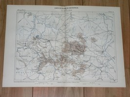 1888 Antique MALTE-BRUN Map Of Brunswick Braunschweig Hanover Vicinity Germany - £15.33 GBP