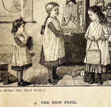 1878 Print The New Pupil Lessons In English 5.5 x 4.75&quot; Antique - $378.90 MXN