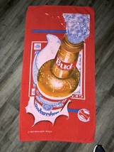 Vintage 1995 Anheuser Busch Budweiser Beer Bottle Beach Bath Cotton Towel 27”x52 - £39.56 GBP