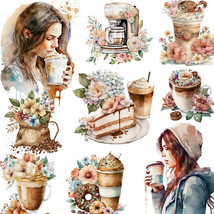 Coffee Girl Stickers Crafts Scrapbooking Decorative Journalling DIY Stat... - £6.41 GBP