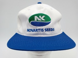 Vintage Novartis Seeds Agriculture White Denim Trucker Hat Cap Adjust Sn... - $12.34