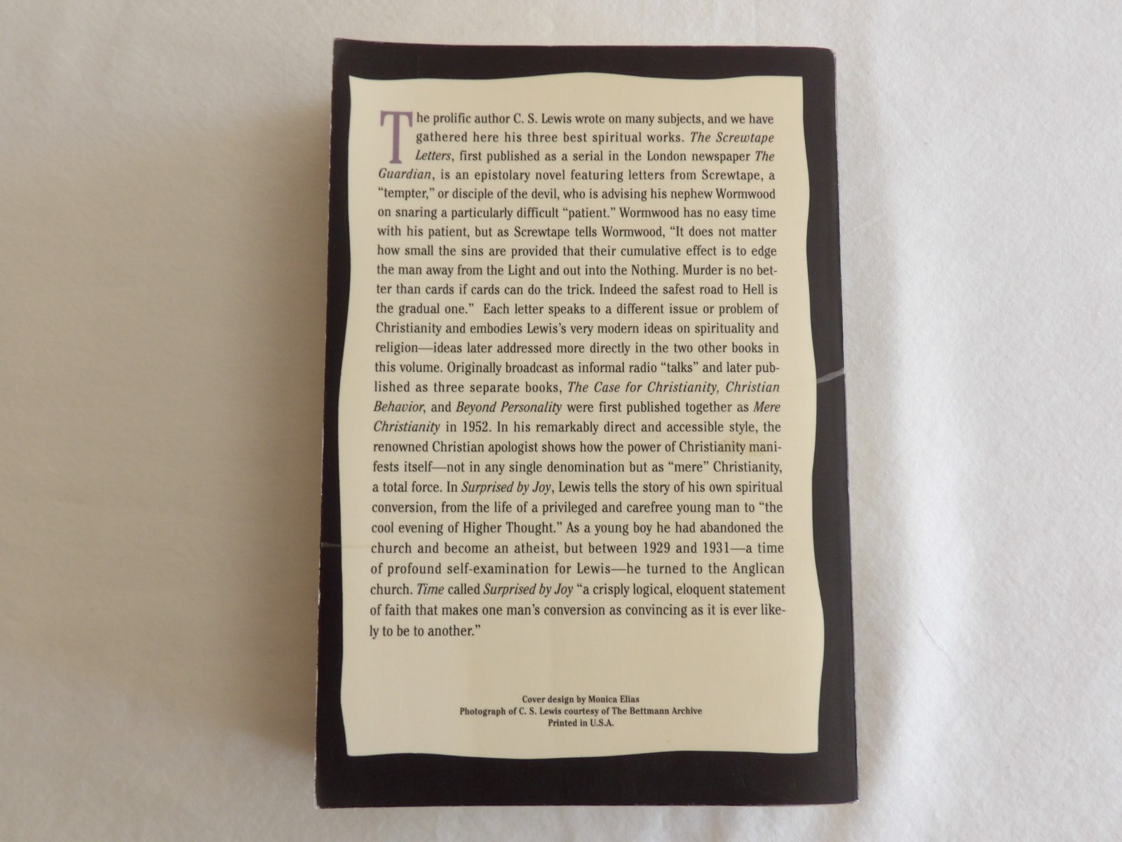 C. S. Lewis The Screwtape Letters Mere Christianity Surprised By Joy 1992 PB Item image 3