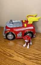 Paw Patrol Mighty Pups Deluxe Vehicle Marshall Fire Truck with Lights Nick Jr - £15.18 GBP