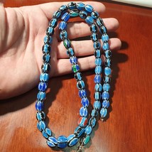 Amazing Venetian Inspired Glass Beads Multicolor Chevron Beads Necklace ... - $43.65