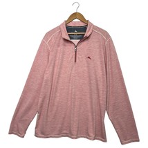 Tommy Bahama Shirt Mens XL Pink Quarter Zip Performance Marlin Fishing P... - $27.71