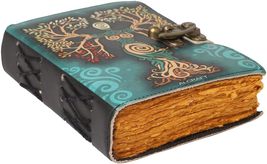 Blank Spell Book of Shadows Journal with Lock Clasp Antique Handmade Dec... - £40.06 GBP