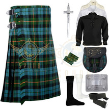 Men&#39;s Scottish Traditional 8 yard Gunn Ancient Tartan kilt and Accessories - £80.18 GBP
