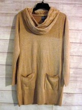 SoHo Street Oversize Sweater Cowl Neck Size X-Small Pink Gold Sparkle - $10.99