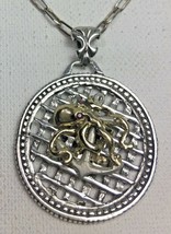 10 Karat Gold Octopus &quot;Kraken&quot;  sterling silver Anchor medallion - $229.91