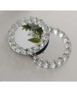 New 10 cm Round Mirror Diamante Candle Plate Tray Jewel  Candle Tray Pla... - £6.37 GBP