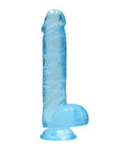 Shots Realrock Realistic Crystal Clear 6&quot; Dildo W/balls - Blue - £10.92 GBP