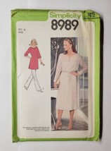 1979 Simplicity Sewing Pattern #8989 Size 16 Misses&#39; Pullover Dress &amp; Belt UNCUT - £10.27 GBP