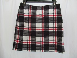 Shein skirt mini Size XL US 12 red black plaid unlined pull-on - £9.98 GBP