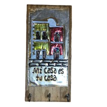 San Juan Puerto Rico 3 Hook Wood Key Holder Organizer Folk Art Wall Plaque Mi Ca - £10.08 GBP
