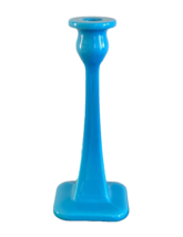 Vintage Blue Opaline French Glass Candlestick Candle Holder - £62.53 GBP