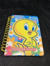 Vintage 2001 Looney Tunes Tweety Bird Spiral Hard Cover Address Book - £7.89 GBP