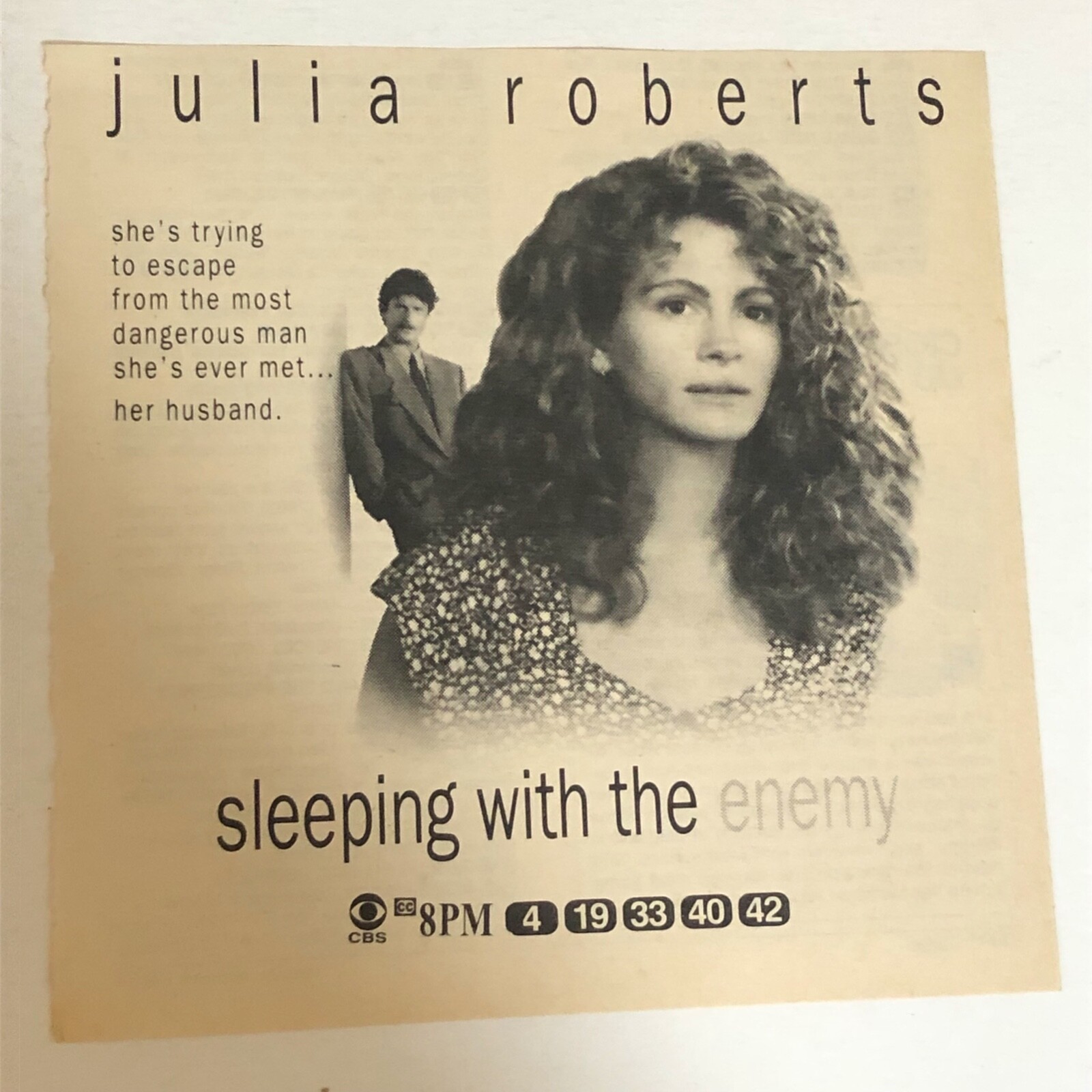 Sleeping With The Enemy TV guide Print Ad Julia Roberts Patrick Bergin TV1 - $5.93