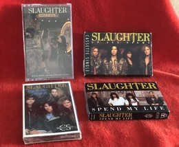 Slaughter band Cassette Tapes Set of 4 Cassette Singles - £27.63 GBP