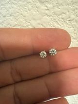 14K White Gold Round Lab Grown Diamond Push Back Stud Earrings 0.51ctw E... - $177.21