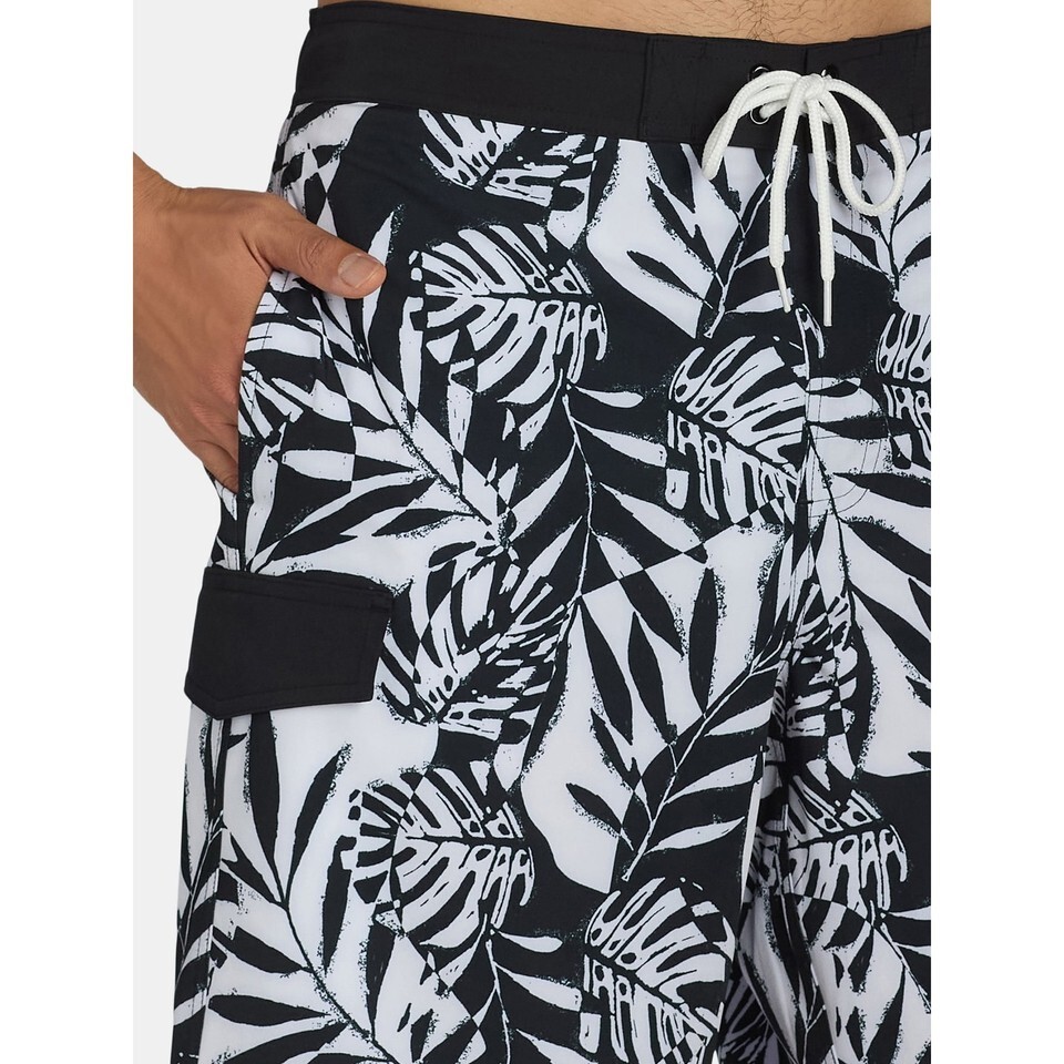 George Men's E-Board UPF 50+ Swim Trunks 9" Inseam Black Floral Size 2XL (44-46) Item image 3