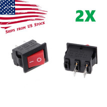 2Pcs Mini Rocker Switch 2 Pin On-Off Spst 125Vac/6A 250Vac/3A Red Kcd11 Us - $12.99