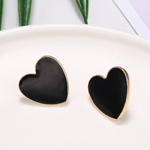 Earrings Exaggerated Alloy Epoxy Heart-Shaped Ear Studs  Direct Supply - £7.85 GBP