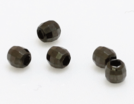 5 pcs  14k solid BLACK  gold 2 mm round MIRROR facet  beads / loose - £18.37 GBP