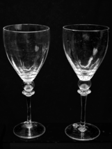 POTTERY BARN 8.375&quot; Wine Water Glass Pancake &amp; Ball Stem Optic Swirl - P... - $21.07