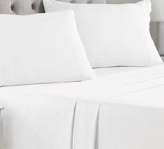 Mellanni White Queen Sheet Set 4 Pc - 2 Pillowcases Deep Pocket up to 16&quot;  NEW - £21.06 GBP