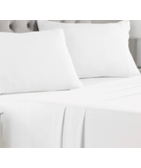 Mellanni White Queen Sheet Set 4 Pc - 2 Pillowcases Deep Pocket up to 16... - £21.19 GBP