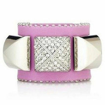 Juicy Couture Bracelet Crystal Pyramid Leather Cuff NEW - $47.52