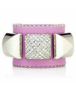 Juicy Couture Bracelet Crystal Pyramid Leather Cuff NEW - £37.89 GBP