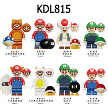 8 Pcs Cartoon Game Super Mario Baby Mario Baby Luigi Kinopio Building Minifigure - £20.06 GBP