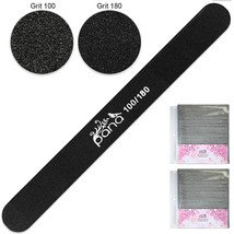100Pcs Professional Round Black Nail Files Double Sided Grit 100/180 - £48.60 GBP