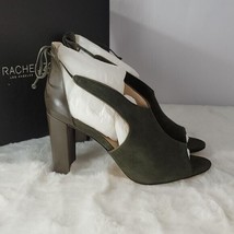 Rachel Zoe Stephanie Peep Toe Dark Moss Suede/Leather Size 8 - £40.44 GBP