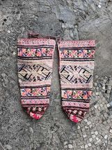 Hand knitted folklore socks, handmade Macedonian woolen colorful women's... - $25.00