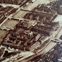 Aerial View Of Old Paris Notre Dame 1920s Europe France Cityscape GrnBin1 - £32.04 GBP