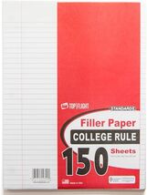 Top Flight Filler Paper, 10.5 x 8 Inches, College Rule, 150 Sheets White - $3.96