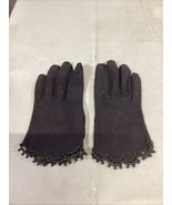 Vintage Cresendoe Leather Tailored Black Women’s Gloves - 7 1/2 - €12,67 EUR