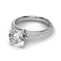 Round Cut 2.35Ct Moissanite White Gold Plated Beautiful Engagement Ring Size 5 - £121.42 GBP
