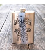 8oz Customizable The Last Gunslinger Flask L1 - £16.90 GBP