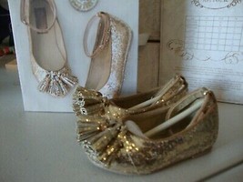 Joyfolie Penelope in Gold Glitter ankle Strap Girls Dress shoes 5 NIB  - £27.24 GBP