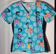 Betty Boop Mermaid Scrub Top Blue sz Medium - €11,95 EUR