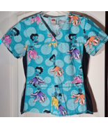 Betty Boop Mermaid Scrub Top Blue sz Medium - $13.85