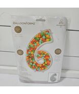 Anagram Balloon Formz 55&quot; Number 6 Silver Foil Balloon Birthday Party Decor - $9.69 CAD