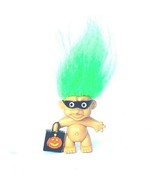 Russ troll vtg halloween mask pinback button pin green fuzzy hair pumpki... - $14.80
